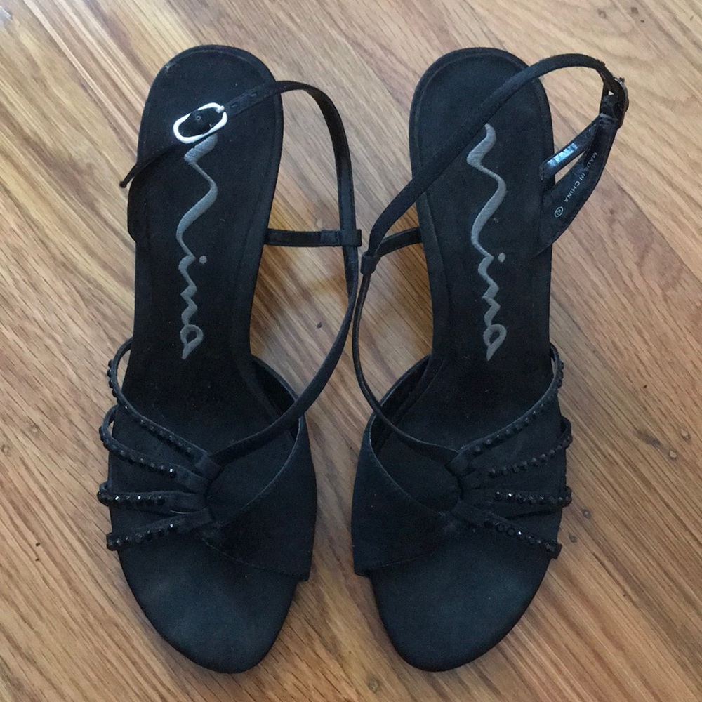 Nina black slingback heels